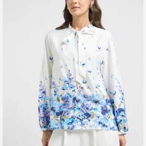 Zara Blue Floral Blouse